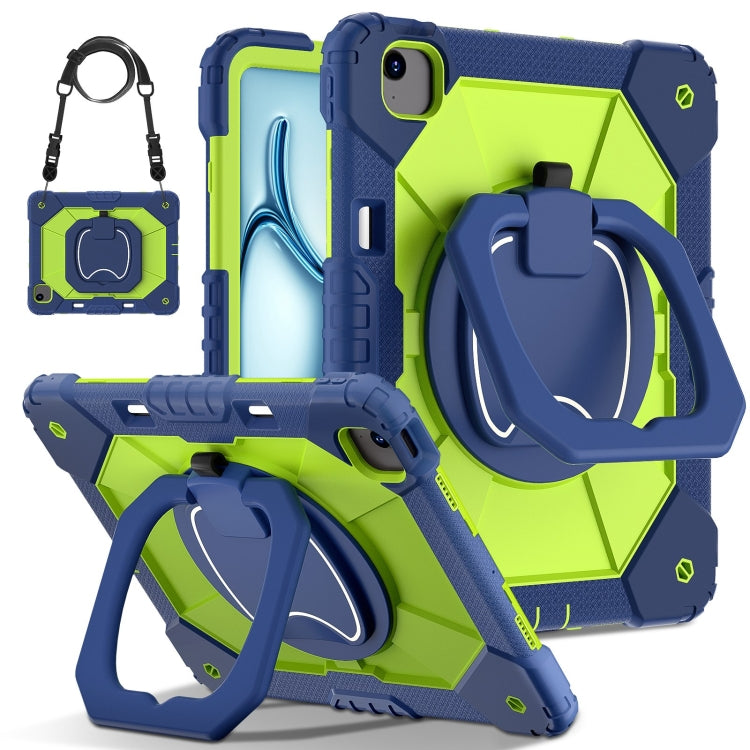 For iPad Air 13 2024 Contrast Color Robot Silicone Hybrid PC Tablet Case(Navy Yellow Green) - iPad Air 13 2024 Cases by buy2fix | Online Shopping UK | buy2fix