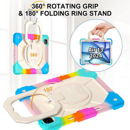 For iPad Air 13 2024 Contrast Color Robot Silicone Hybrid PC Tablet Case(Colorful Blue) - iPad Air 13 2024 Cases by buy2fix | Online Shopping UK | buy2fix