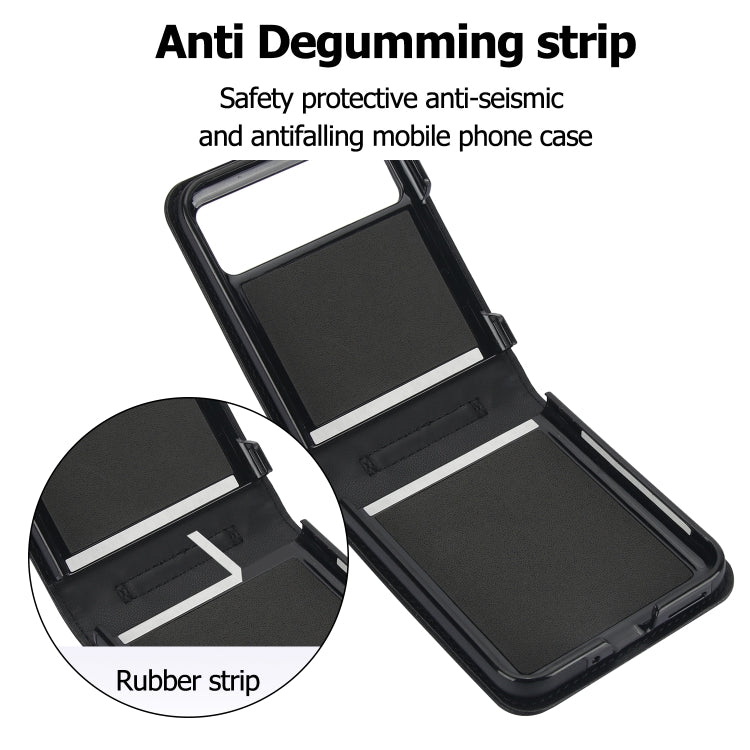 For Motorola Razr 40 Rhombic Texture Phone Case with Long & Short Lanyard(Black) - Motorola Cases by buy2fix | Online Shopping UK | buy2fix