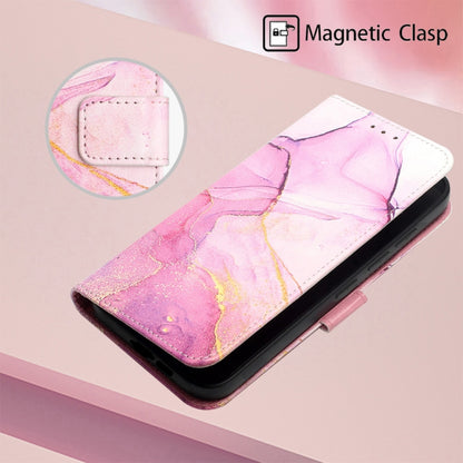 For Samsung Galaxy A55 PT003 Marble Pattern Flip Leather Phone Case(Pink Purple Gold) - Galaxy Phone Cases by buy2fix | Online Shopping UK | buy2fix