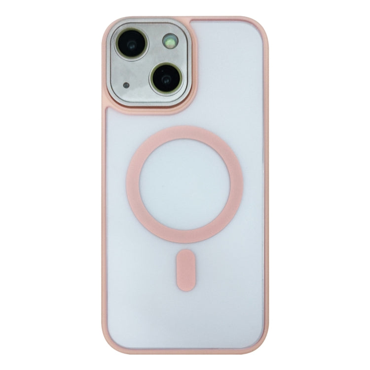 For iPhone 14 MagSafe Skin Feel Phone Case with Lens Film(Pink) - iPhone 14 Cases by buy2fix | Online Shopping UK | buy2fix