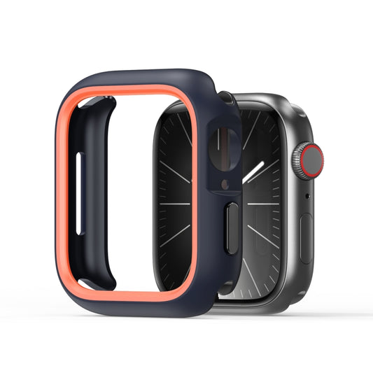 For Apple Watch 9 / 8 / 7 41mm DUX DUCIS Bamo Series Hollow PC + TPU Watch Protective Case(Midnight Blue+Orange) - Watch Cases by DUX DUCIS | Online Shopping UK | buy2fix