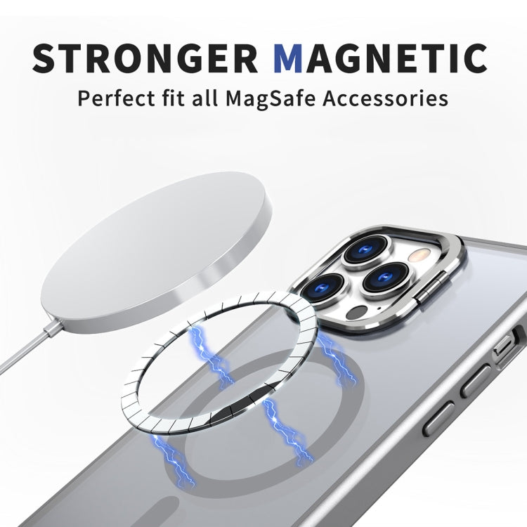 For iPhone 13 Pro Max Metal Invisible Camera Holder MagSafe Magnetic Phone Case(Grey) - iPhone 13 Pro Max Cases by buy2fix | Online Shopping UK | buy2fix