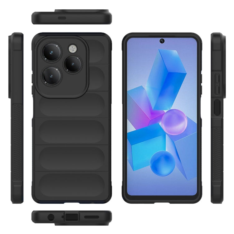 For Infinix Hot 40 Pro / Hot 40 Magic Shield TPU + Flannel Phone Case(Black) - Infinix Cases by buy2fix | Online Shopping UK | buy2fix