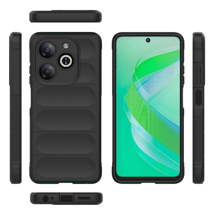 For Infinix Smart 8 Magic Shield TPU + Flannel Phone Case(Black) - Infinix Cases by buy2fix | Online Shopping UK | buy2fix