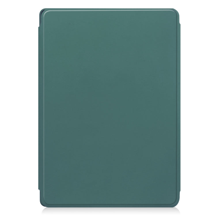 For Lenovo Tab M11/Xiaoxin Pad 11 2024 360 Rotation Transparent Smart Leather Case with Keyboard(Dark Green) - Lenovo by buy2fix | Online Shopping UK | buy2fix