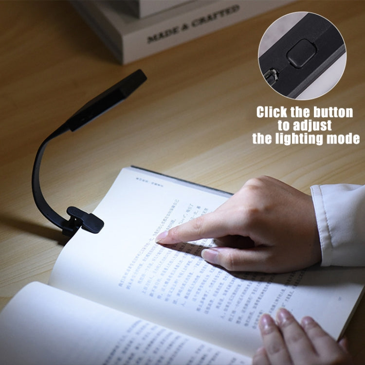 LED Reading Light Clip Book USB Charging Mini Bedside Learning Lamp(Black) - USB Light by buy2fix | Online Shopping UK | buy2fix