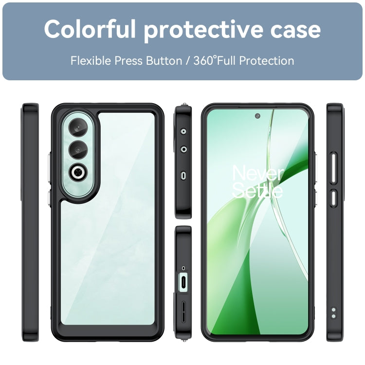 For OnePlus Nord CE4 Colorful Series Acrylic Hybrid TPU Phone Case(Black) - OnePlus Cases by buy2fix | Online Shopping UK | buy2fix
