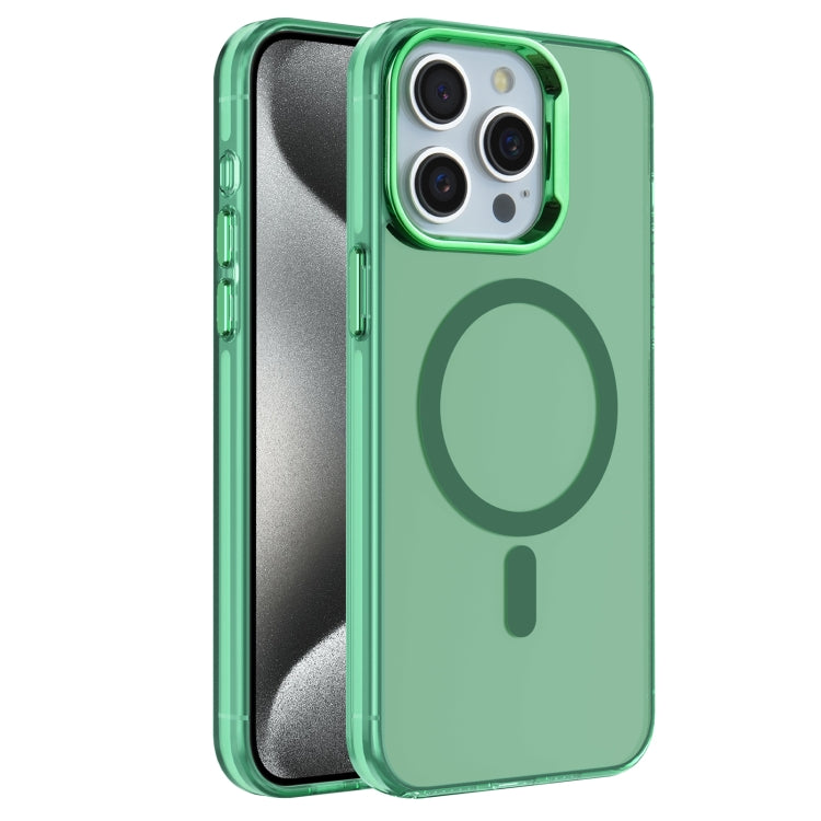 For iPhone 15 Pro Electroplated IMD Magsafe PC Hybrid TPU Phone Case(Green) - iPhone 15 Pro Cases by buy2fix | Online Shopping UK | buy2fix