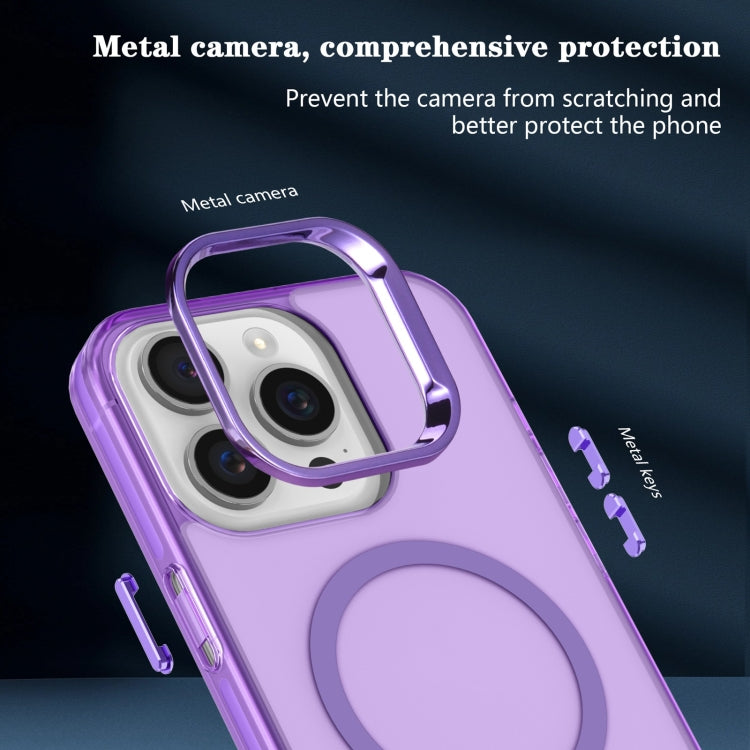 For iPhone 15 Plus Electroplated IMD Magsafe PC Hybrid TPU Phone Case(Purple) - iPhone 15 Plus Cases by buy2fix | Online Shopping UK | buy2fix