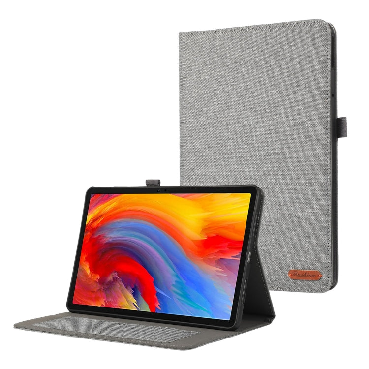 For Lenovo Tab M11 / Xiaoxin Pad 11 2024 Fabric Leather Tablet Case(Grey) - Lenovo by buy2fix | Online Shopping UK | buy2fix