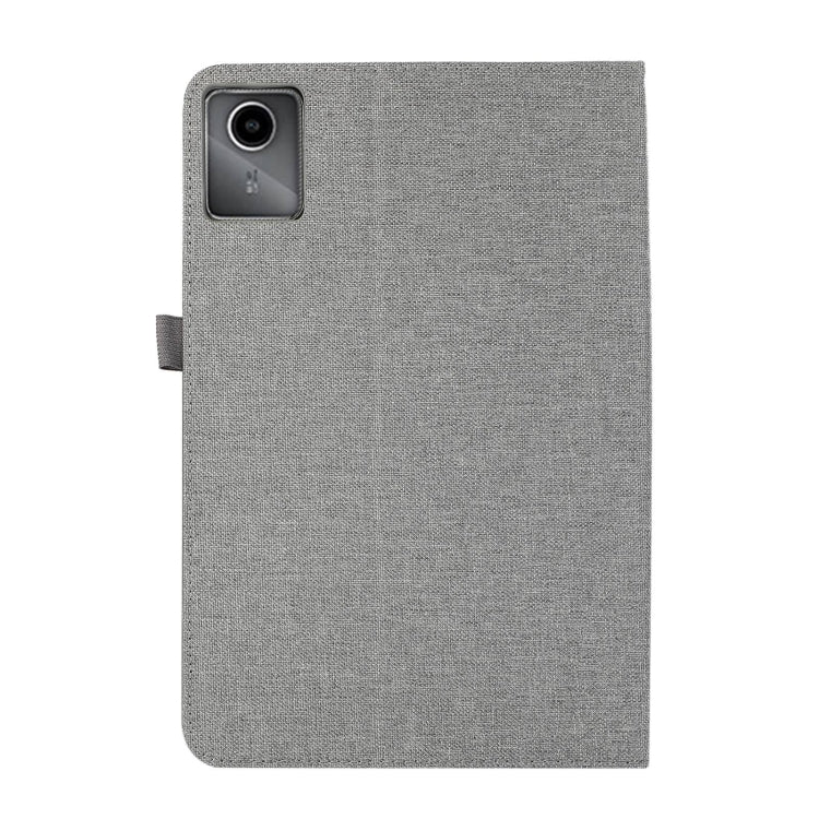 For Lenovo Tab M11 / Xiaoxin Pad 11 2024 Fabric Leather Tablet Case(Grey) - Lenovo by buy2fix | Online Shopping UK | buy2fix