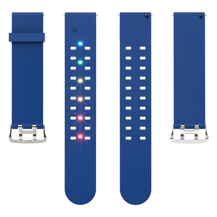 For Apple Watch Series 8 45mm Luminous Colorful Light Silicone Watch Band(Blue) - Watch Bands by buy2fix | Online Shopping UK | buy2fix