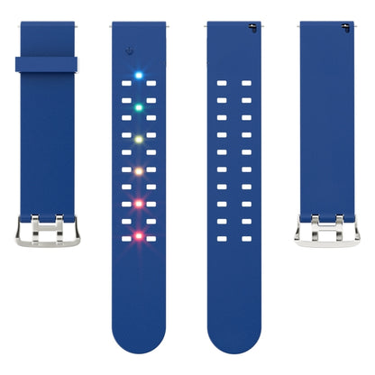 For Apple Watch Series 8 45mm Luminous Colorful Light Silicone Watch Band(Blue) - Watch Bands by buy2fix | Online Shopping UK | buy2fix