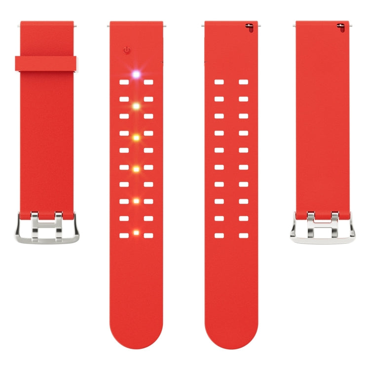 For Apple Watch Series 7 45mm Luminous Colorful Light Silicone Watch Band(Red) - Watch Bands by buy2fix | Online Shopping UK | buy2fix