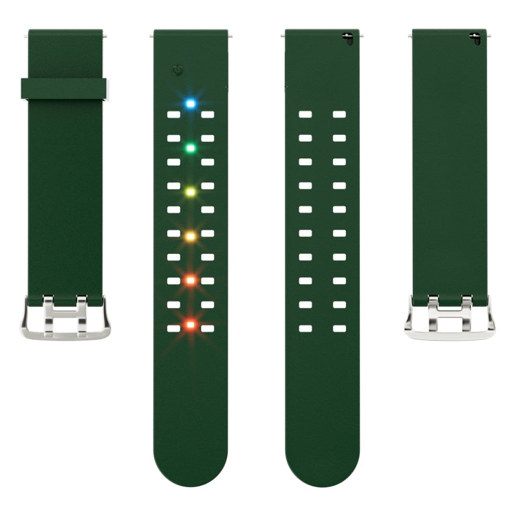 For Apple Watch Series 3 42mm Luminous Colorful Light Silicone Watch Band(Green) - Watch Bands by buy2fix | Online Shopping UK | buy2fix