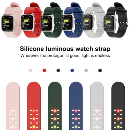 For Apple Watch Ultra 49mm Luminous Colorful Light Silicone Watch Band(Red) - Watch Bands by buy2fix | Online Shopping UK | buy2fix