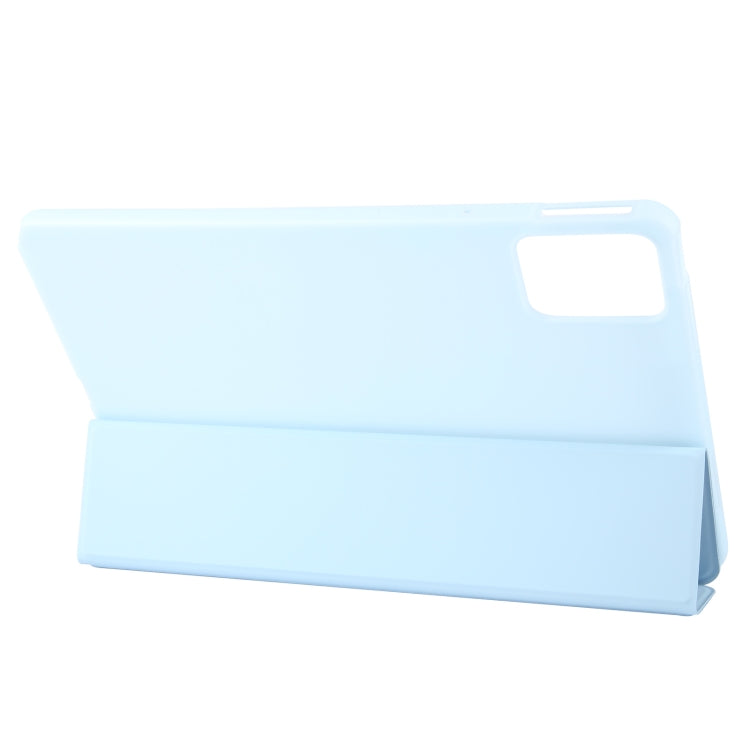 For Lenovo Tab M11/ Xiaoxin Pad 11 2024 Tri-fold Silicone Leather Tablet Case(Ice Blue) - Lenovo by buy2fix | Online Shopping UK | buy2fix