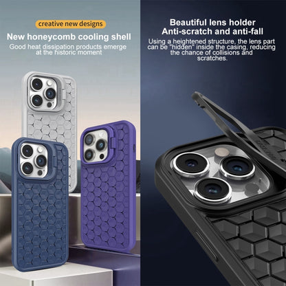 For iPhone 16 Pro Max Honeycomb Radiating Lens Holder Magsafe Phone Case(Black) - iPhone 16 Pro Max Cases by buy2fix | Online Shopping UK | buy2fix