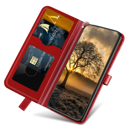 For Xiaomi Redmi 13C 4G / 5G Life Tree Embossing Pattern Leather Phone Case(Red) - 13C Cases by buy2fix | Online Shopping UK | buy2fix