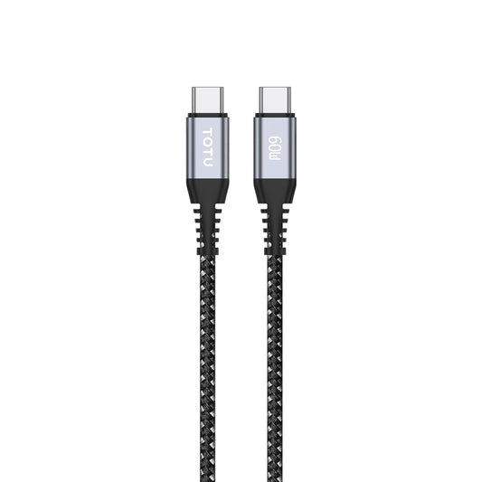 TOTU CB-5-CC 60W USB-C/Type-C to USB-C/Type-C Data Cable, Length: 1m(Grey) - USB-C & Type-C Cable by TOTUDESIGN | Online Shopping UK | buy2fix