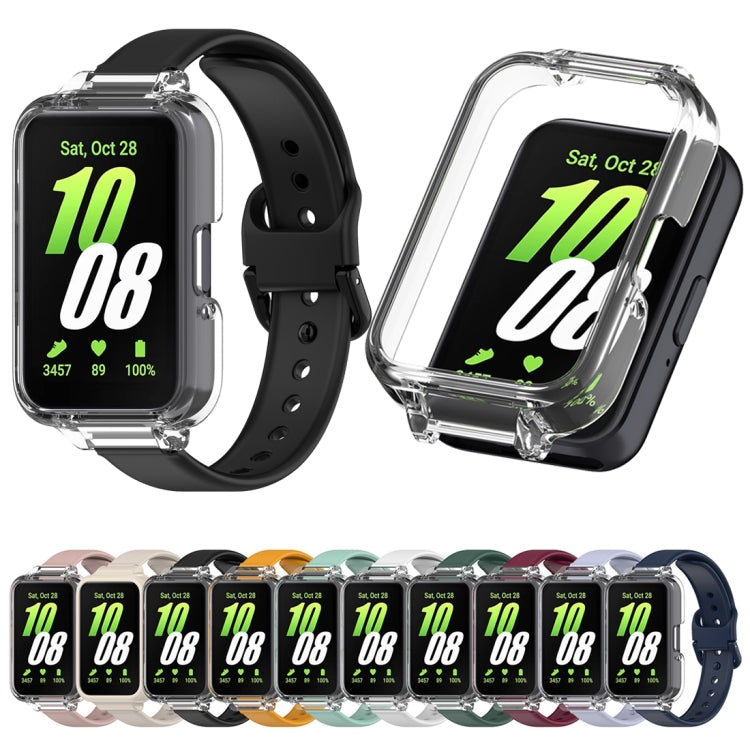 For Samsung Galaxy Fit 3 Half Coverage PC Watch Case + Silicone Watch Band Set(White) - Watch Bands by buy2fix | Online Shopping UK | buy2fix