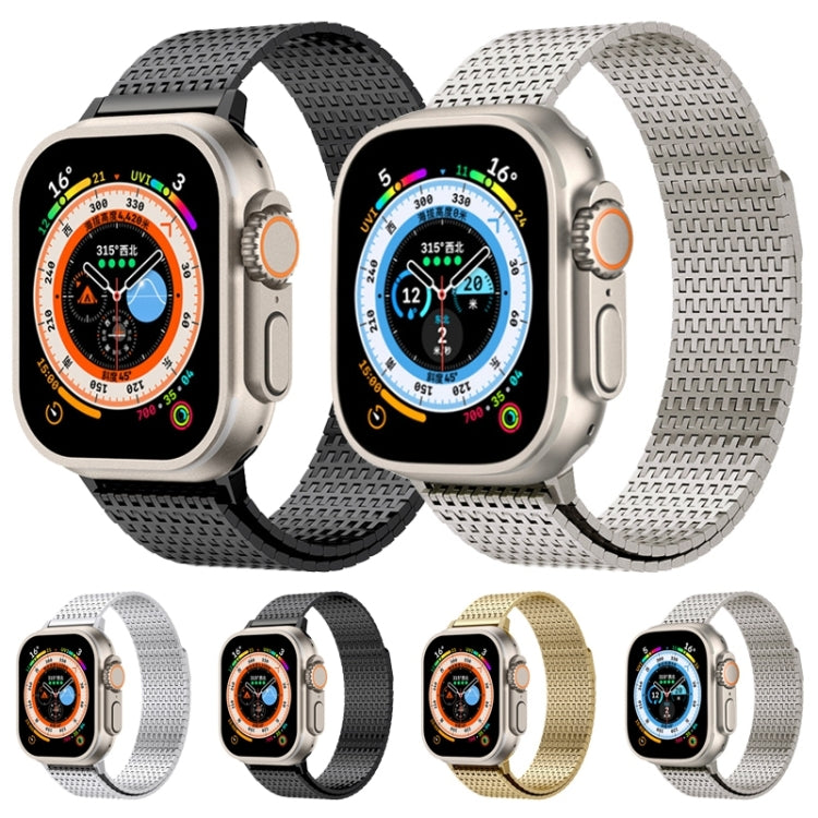 For Apple Watch Series 2 38mm Milanese Loop Magnetic Clasp Stainless Steel Watch Band(Titanium Gold) - Watch Bands by buy2fix | Online Shopping UK | buy2fix