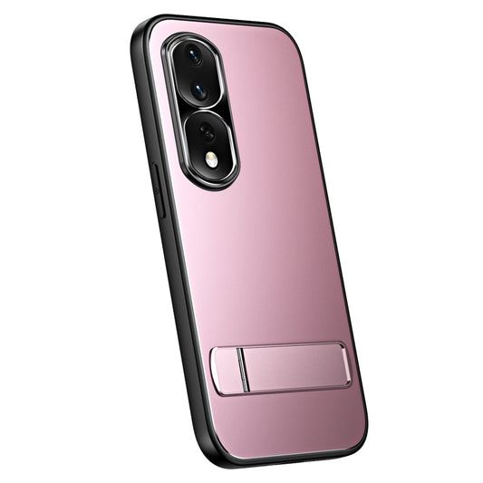 For Honor 80 R-JUST RJ-61 Electroplating Frosted TPU + PC Phone Case with Holder(Pink) - Honor Cases by R-JUST | Online Shopping UK | buy2fix