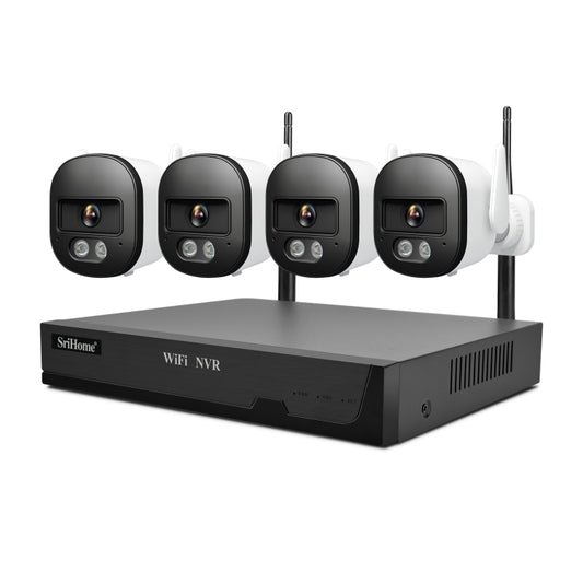 SriHome NVS001E-IPC056 Ultra HD 4 Channel WiFi Network Video Recorder Set(UK Plug) - Video Recorder Kit by SriHome | Online Shopping UK | buy2fix