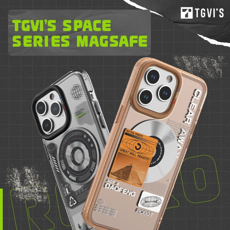 For iPhone 15 Pro Max TGVIS Space Series Explore Laser CD MagSafe Magnetic Phone Case(Silver) - iPhone 15 Pro Max Cases by TGVIS | Online Shopping UK | buy2fix