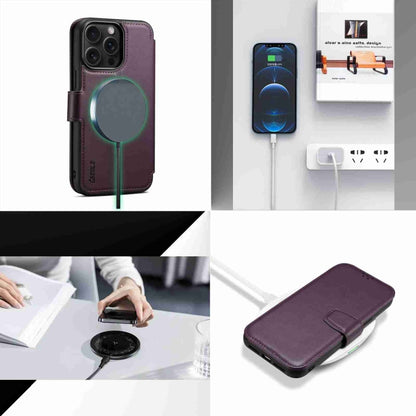 For iPhone 15 Pro ESEBLE E1 Nappa Texture MagSafe Holder Leather Phone Case(Dark Purple) - iPhone 15 Pro Cases by ESEBLE | Online Shopping UK | buy2fix