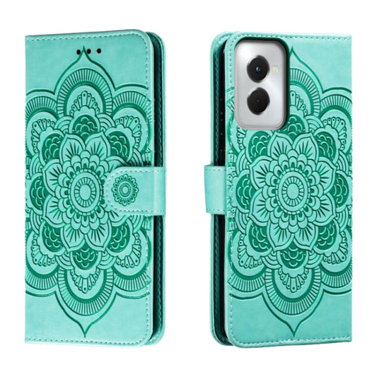 For Motorola Moto G Power 5G 2024 Sun Mandala Embossing Pattern Phone Leather Case(Green) - Motorola Cases by buy2fix | Online Shopping UK | buy2fix