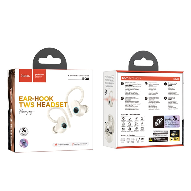 hoco EQ8 Pure Ear-mounted True Wireless Bluetooth Earphone(Beige) - Bluetooth Earphone by hoco | Online Shopping UK | buy2fix