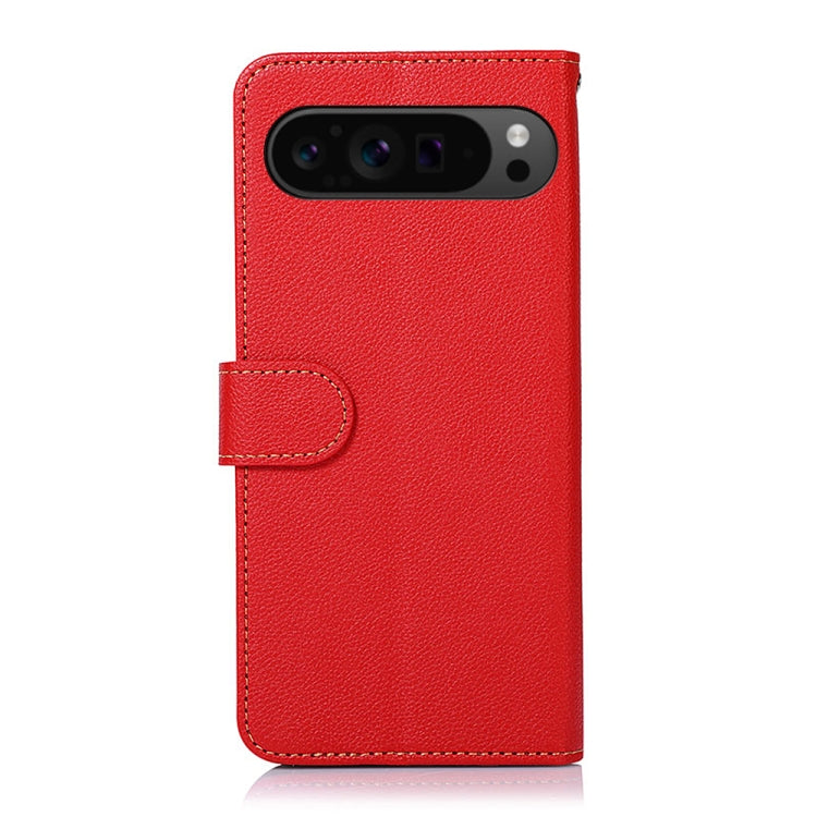 For Google Pixel 9 KHAZNEH Litchi Texture Leather RFID Phone Case(Red) - Google Cases by buy2fix | Online Shopping UK | buy2fix