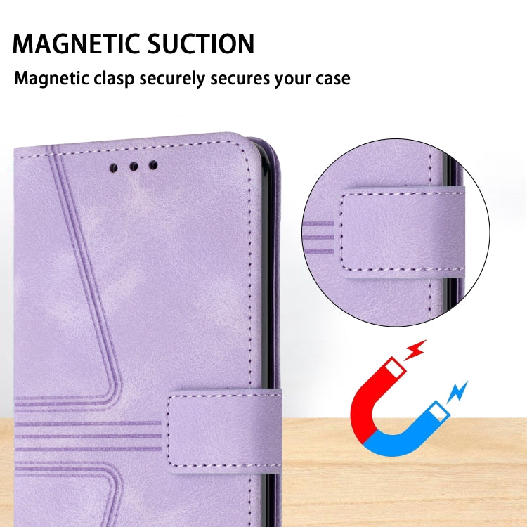 For Samsung Galaxy S23 Ultra 5G Triangle Solid Color Leather Phone Case(Purple) - Galaxy S23 Ultra 5G Cases by buy2fix | Online Shopping UK | buy2fix