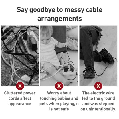 Wire Organizer Storage Box Power Strip Socket Junction Box, Size:Medium(White) - Storage Boxes by buy2fix | Online Shopping UK | buy2fix