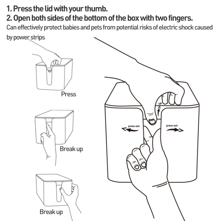 Wire Organizer Storage Box Power Strip Socket Junction Box, Size:Medium(White) - Storage Boxes by buy2fix | Online Shopping UK | buy2fix