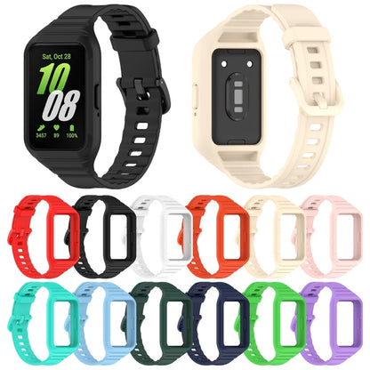 For Samsung Galaxy Fit 3 Solid Color Integrated TPU Watch Band(White) - Watch Bands by buy2fix | Online Shopping UK | buy2fix