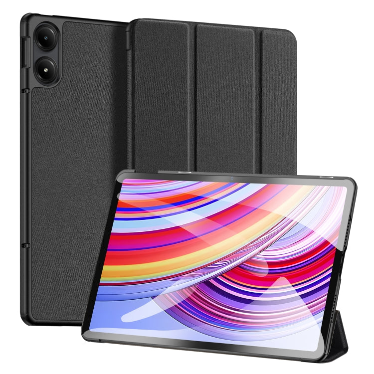 For Xiaomi Redmi Pad Pro 12.1 DUX DUCIS Domo Series Cloth Texture Magnetic Leather Tablet Case(Black) - More Tablet Cases by DUX DUCIS | Online Shopping UK | buy2fix