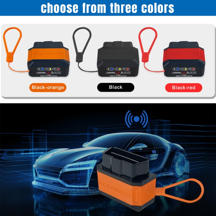 KONNWEI KW906 Bluetooth 5.0 Car OBD2 Scanner Support Android & iOS(Black Red) - Code Readers & Scan Tools by KONNWEI | Online Shopping UK | buy2fix