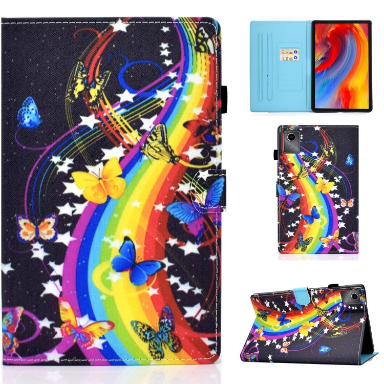 For Lenovo Tab M11 / Xiaoxin Pad 11 2024 Colored Drawing Sewing Pen Slot Leather Tablet Case(Music Butterfly) - Lenovo by buy2fix | Online Shopping UK | buy2fix