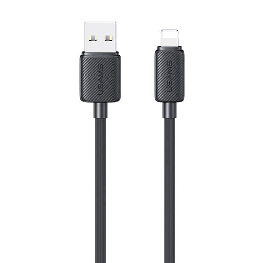 USAMS US-SJ699 USB to 8 Pin 2.4A Striped Fast Charge Data Cable, Length:3m(Black) - Normal Style Cable by USAMS | Online Shopping UK | buy2fix