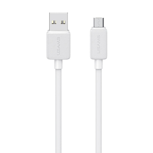 USAMS US-SJ690 USB to Micro USB 2A Striped Fast Charge Data Cable, Length:1m(White) - Micro USB Cable by USAMS | Online Shopping UK | buy2fix