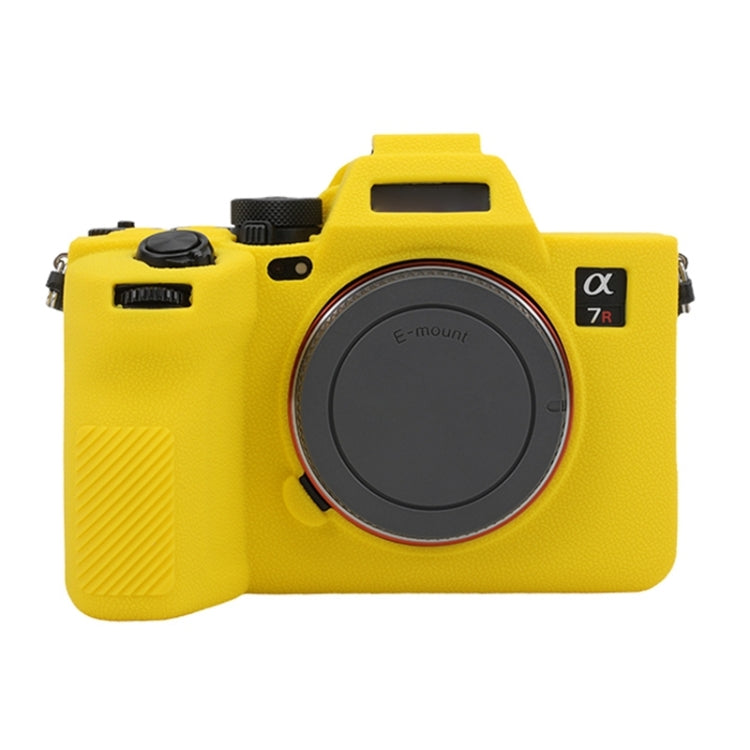 For Sony ILCE7RM5 / A7R5 Litchi Texture Soft Silicone Protective Case(Yellow) - Protective Case by buy2fix | Online Shopping UK | buy2fix