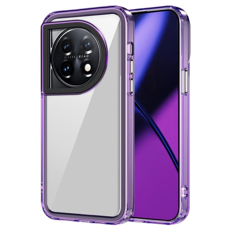 For OnePlus 11/11R/Ace 2 Transparent Acrylic + TPU Shockproof Phone Case(Transparent Purple) - OnePlus Cases by buy2fix | Online Shopping UK | buy2fix