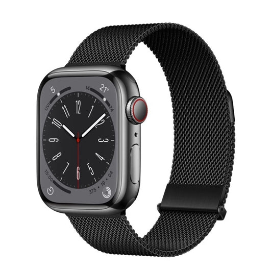 For Apple Watch Series 3 42mm ZGA Milanese Magnetic Metal Watch Band(Black) - Watch Bands by ZGA | Online Shopping UK | buy2fix