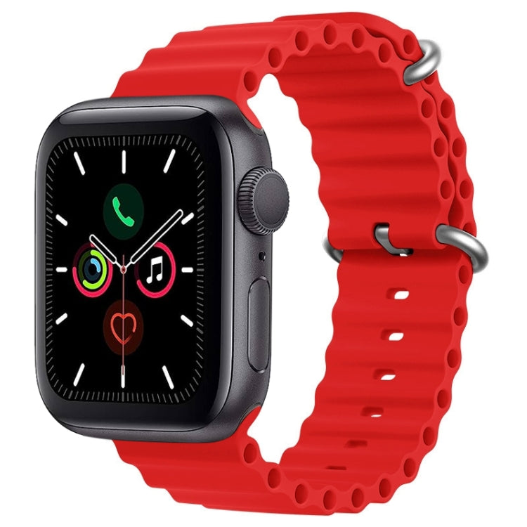 For Apple Watch Series 5 44mm ZGA Ocean Silicone Watch Band(Red) - Watch Bands by ZGA | Online Shopping UK | buy2fix