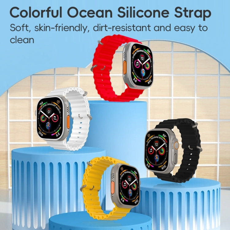 For Apple Watch SE 44mm ZGA Ocean Silicone Watch Band(Red) - Watch Bands by ZGA | Online Shopping UK | buy2fix