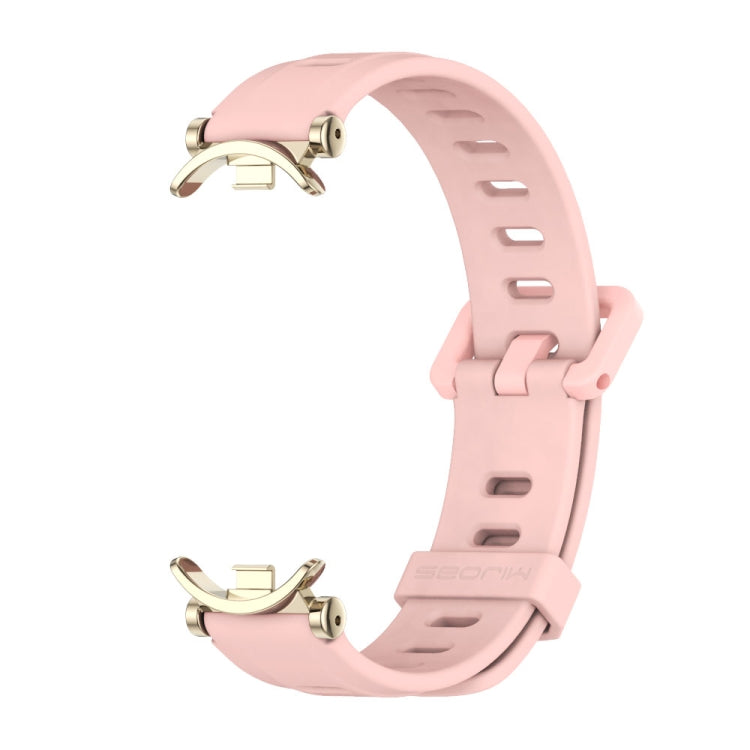 For Xiaomi Mi Band 8 / 9 / 9 NFC Mijobs GT4 Flat Hole Silicone Watch Band(Pink Light Gold) - Watch Bands by MIJOBS | Online Shopping UK | buy2fix