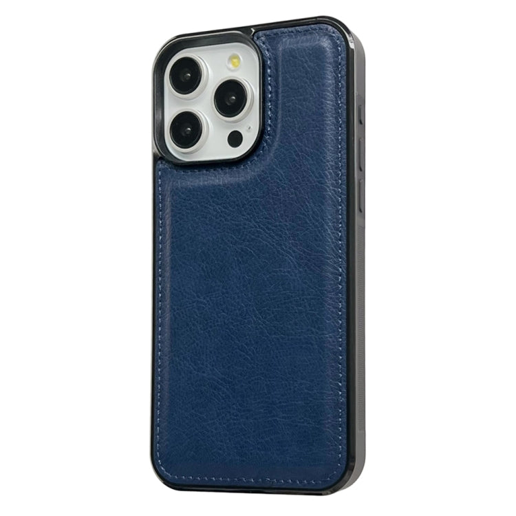 For iPhone 16 Pro Cowhide Texture Back Cover Phone Case(Royal Blue) - iPhone 16 Pro Cases by buy2fix | Online Shopping UK | buy2fix